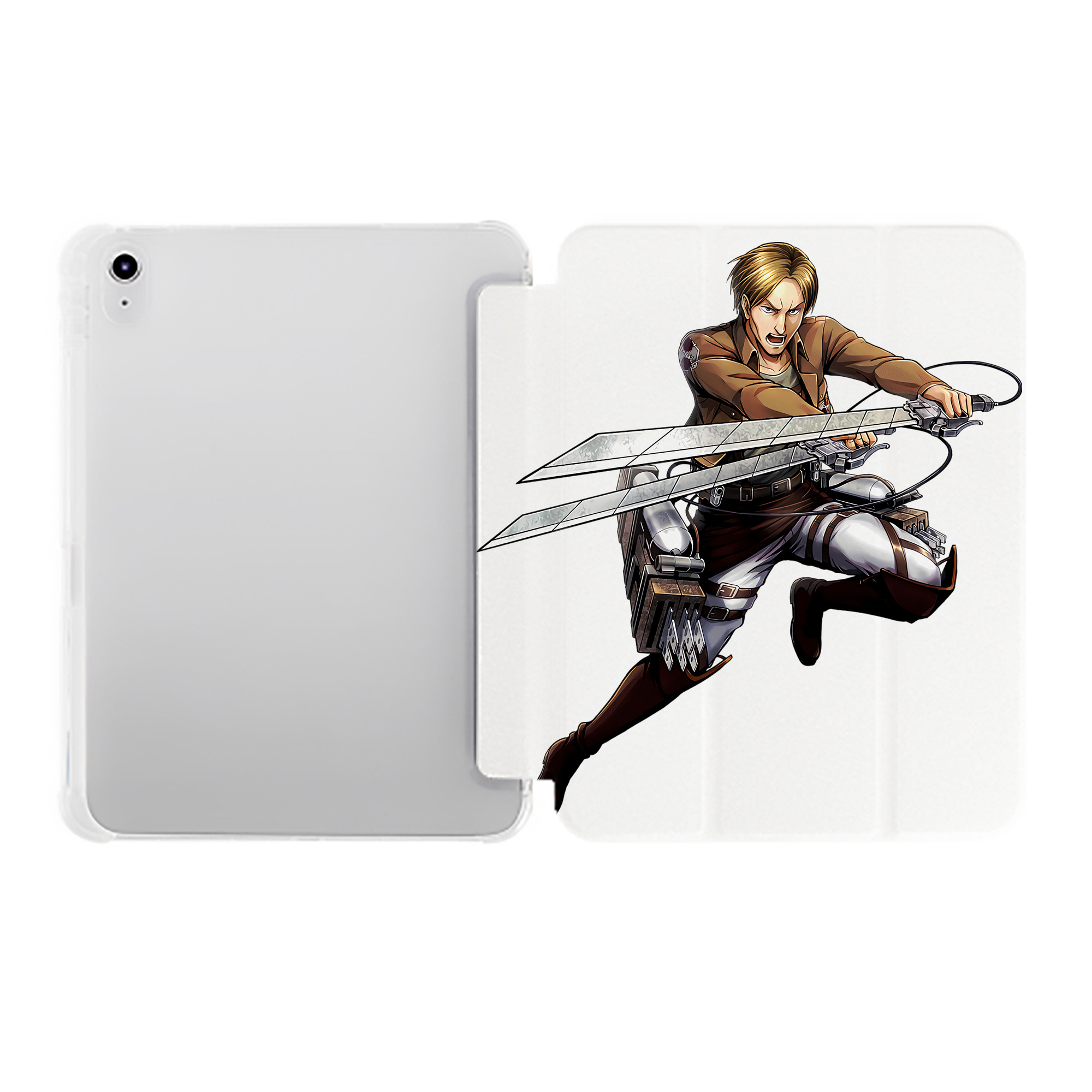 （画像用） 進撃の巨人 Attack on Titan IPad ケース ペン収納付き 三つ折りスタンド PUレザー×シリコン 対応機種9.5/10.5/10.9インチ